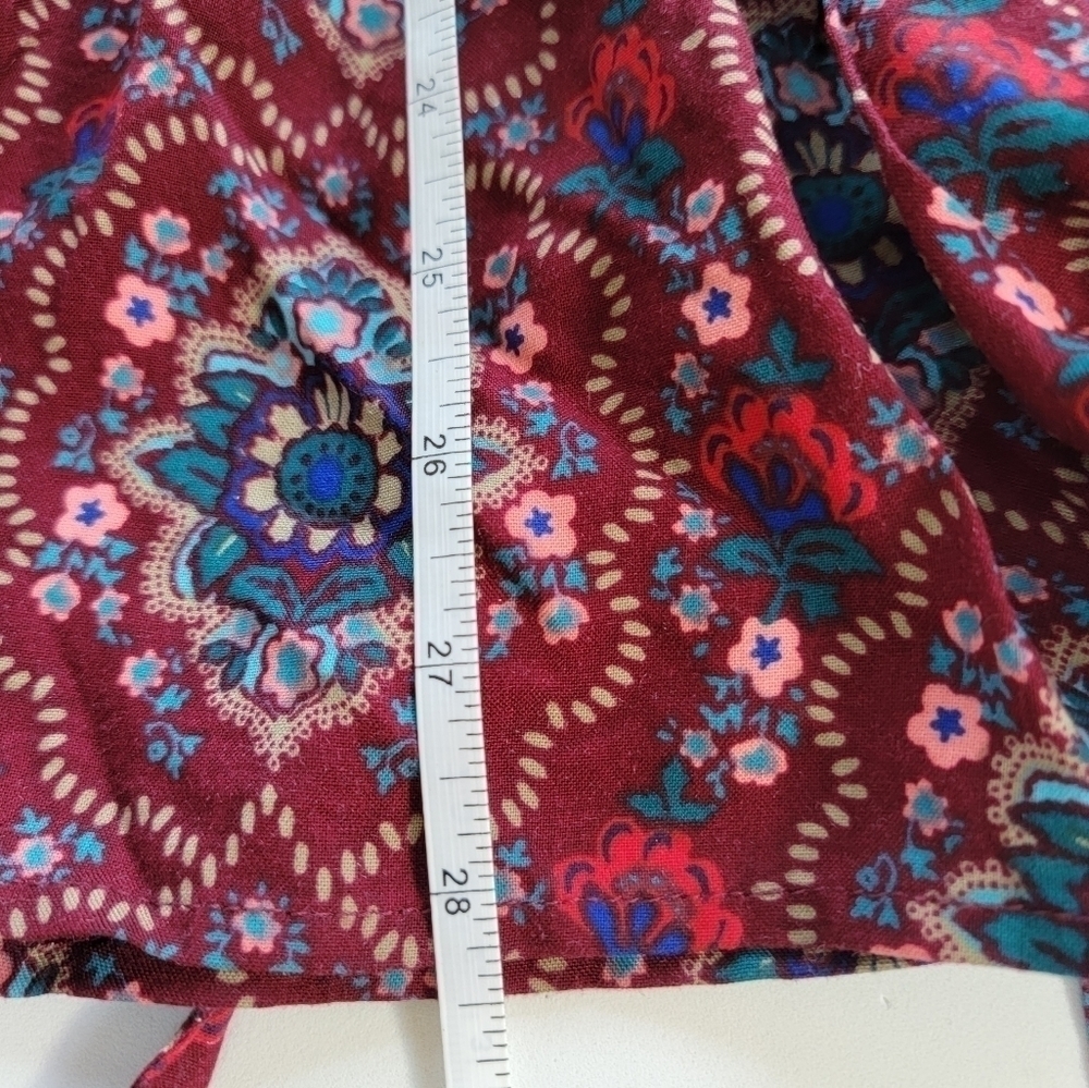 Chelsea Studio Burgandy Floral Dress Size 14/16 - Picture 7 of 9